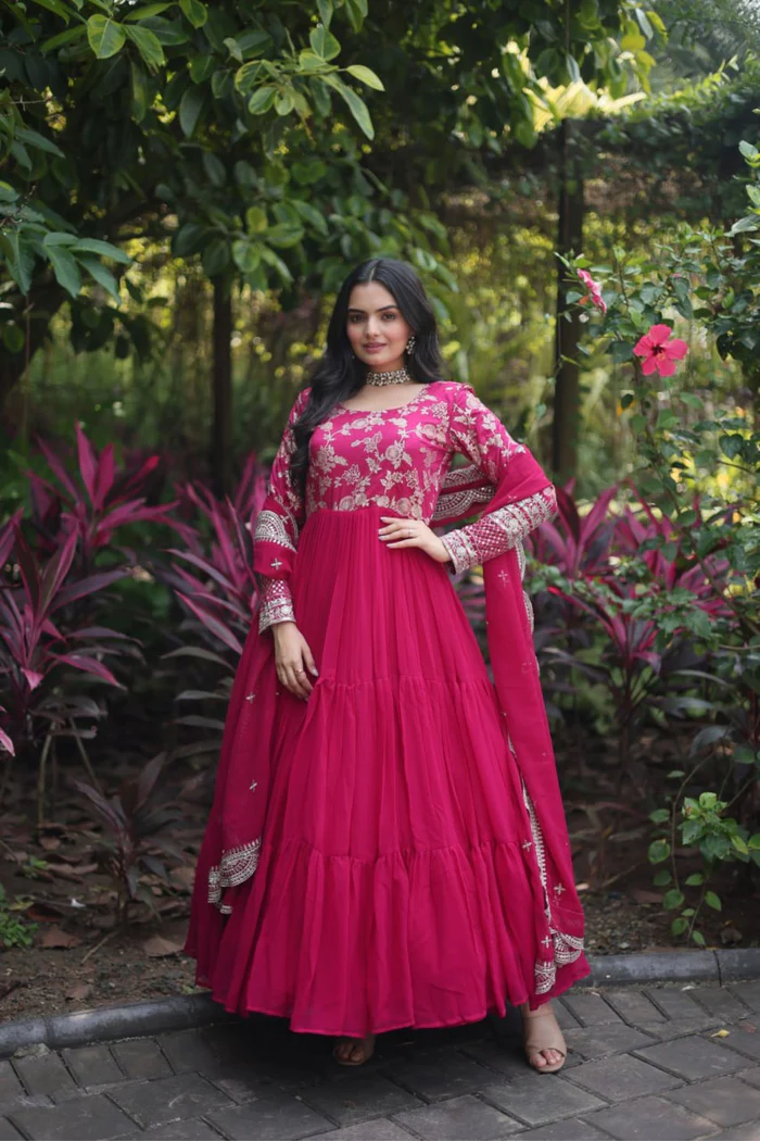 TRADITIONAL ELEGANCE ANARKALI GOWN AND DUPATTA SET