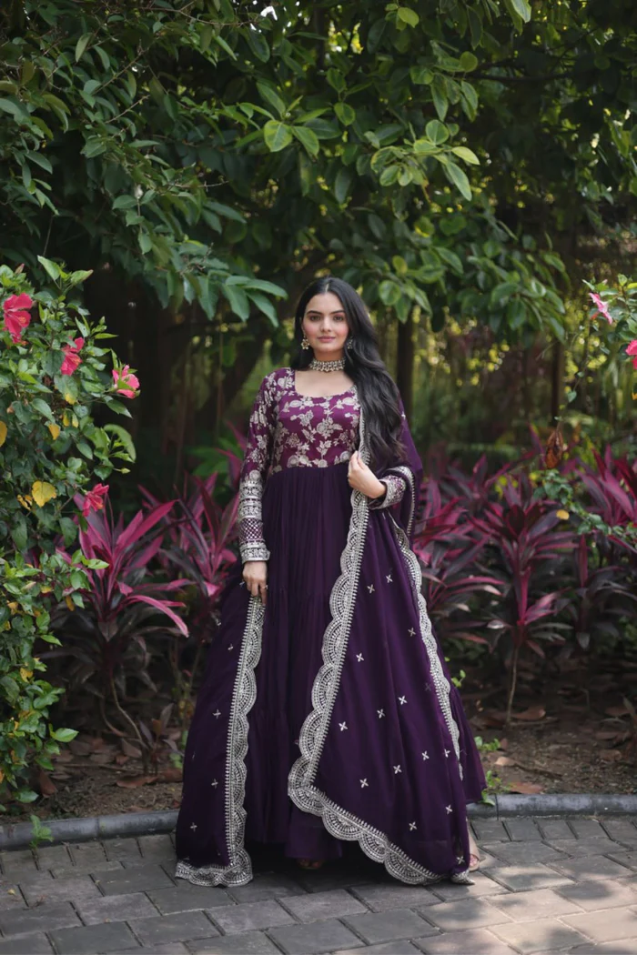 TRADITIONAL ELEGANCE ANARKALI GOWN AND DUPATTA SET