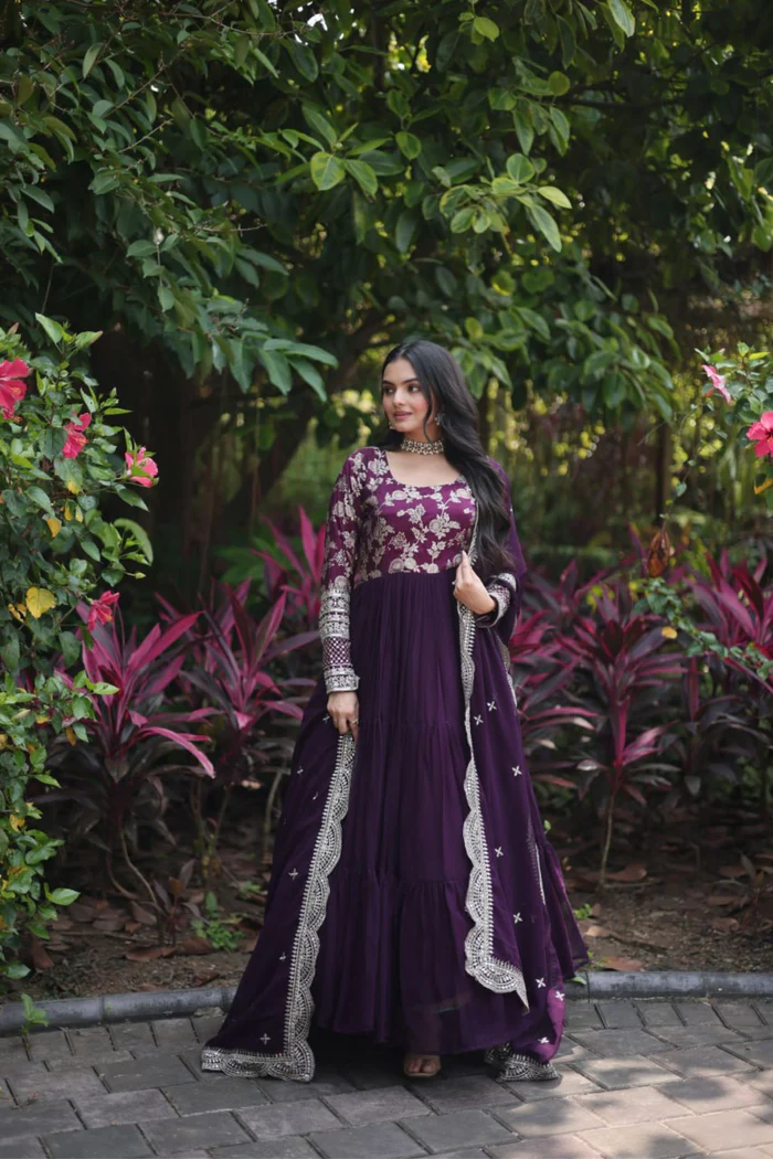 TRADITIONAL ELEGANCE ANARKALI GOWN AND DUPATTA SET