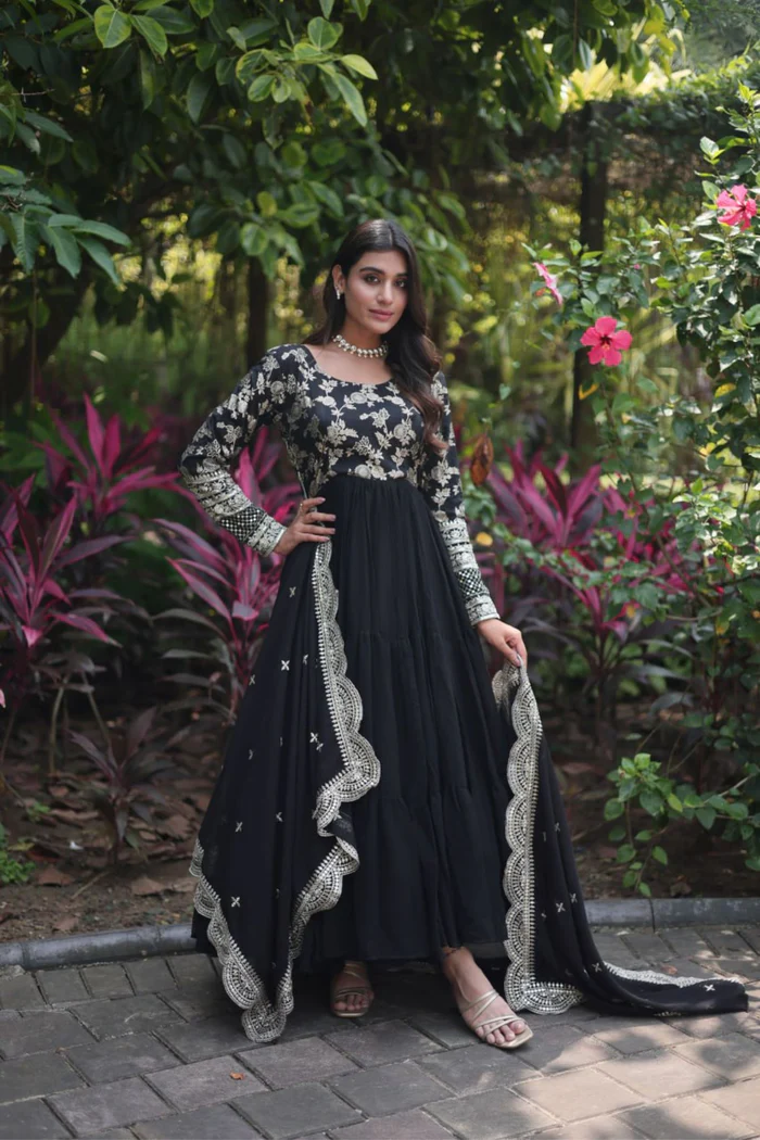 TRADITIONAL ELEGANCE ANARKALI GOWN AND DUPATTA SET