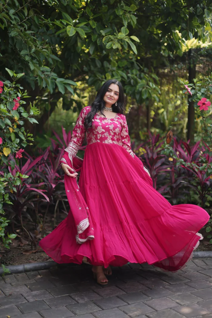 TRADITIONAL ELEGANCE ANARKALI GOWN AND DUPATTA SET