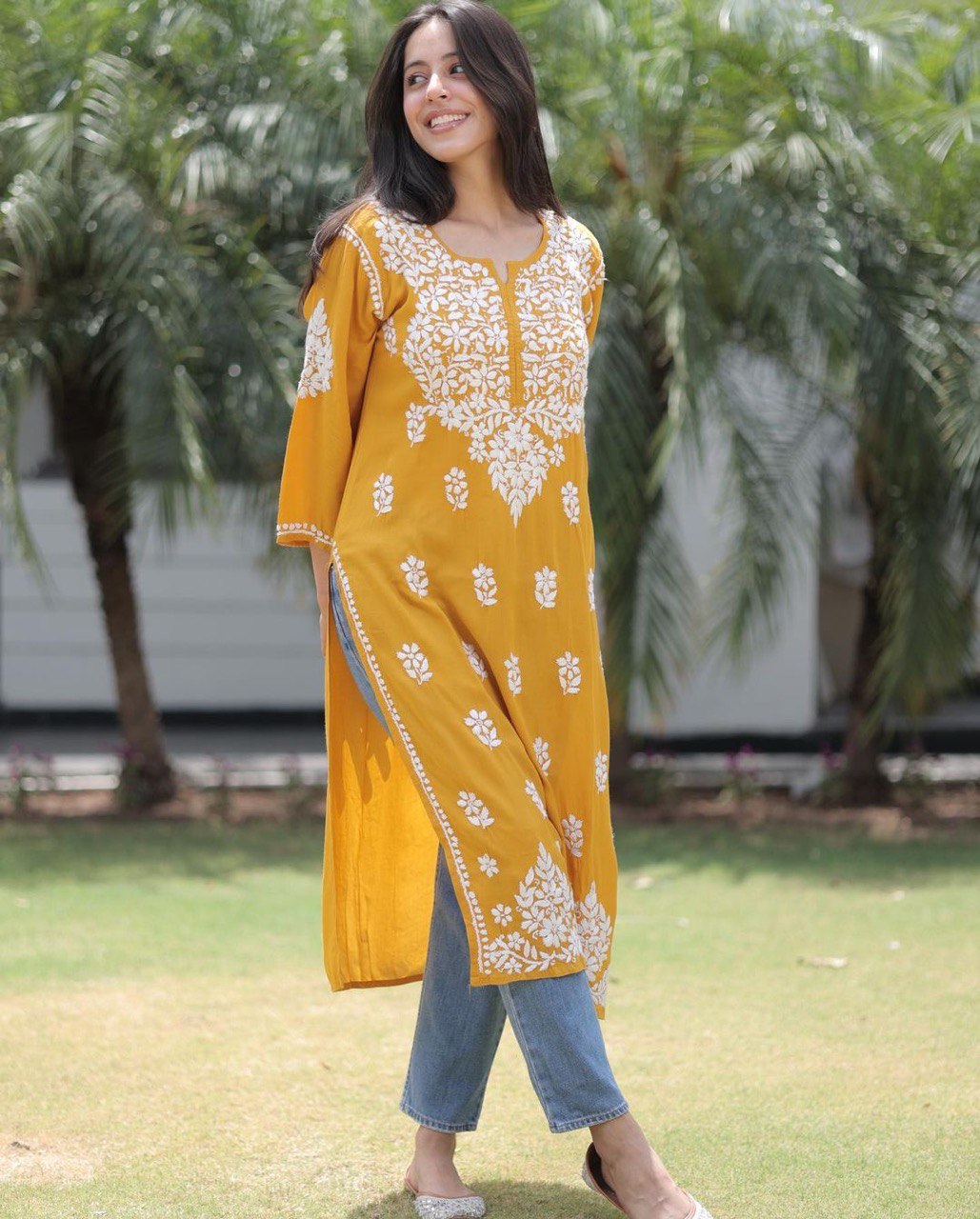 Vishva Rayon Cotton Chikankari Kurta