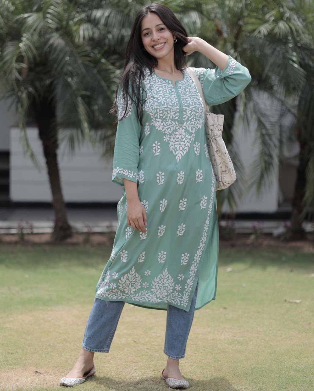 Vishva Rayon Cotton Chikankari Kurta