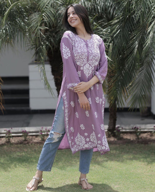 Vishva Rayon Cotton Chikankari Kurta