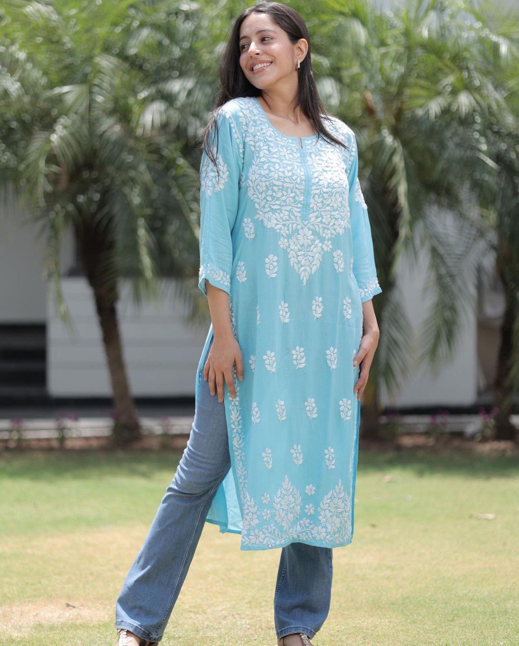 Vishva Rayon Cotton Chikankari Kurta