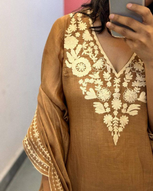 Kristie Cotton  Chikankari Kurta With Palazzo