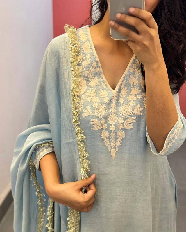 Kristie Cotton  Chikankari Kurta With Palazzo