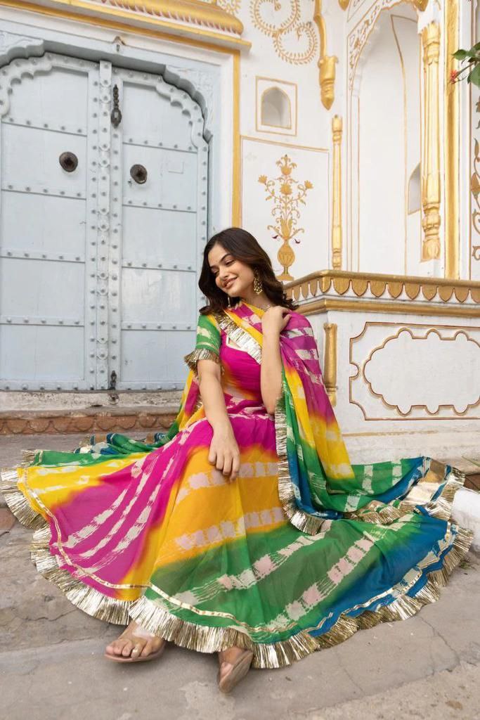 Multicolor Georgette Printed Salwar Suit