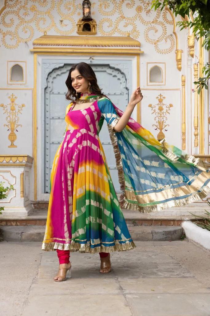 Multicolor Georgette Printed Salwar Suit