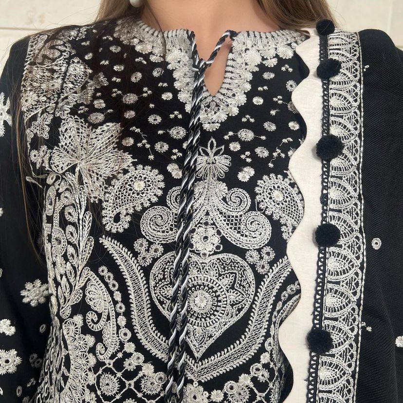 Black Fox Georgette Embroidery Salwar Suit